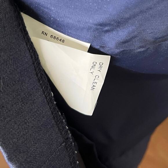 Vintage 90s Denim Mini Dress Blue Navy Bodycon Sheath // Size Medium 8 - Picture 6 of 8